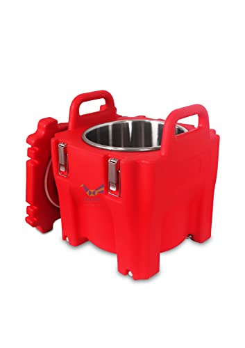 Image of Square Isothermal Container with Handle, Hot and Cold Pot, Casserole, Hot and Cold Container with Wheel, for Food Storage, for Food Transportation and for Cloud Kitchen (Round 20 LTR)