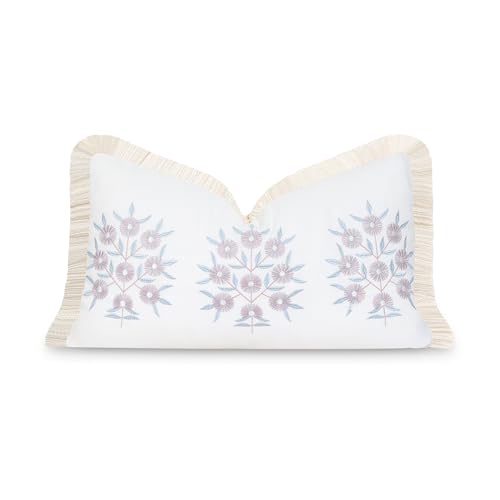Hofdeco Premium Coastal Patio Indoor Outdoor Lumbar Pillow Cover Only,