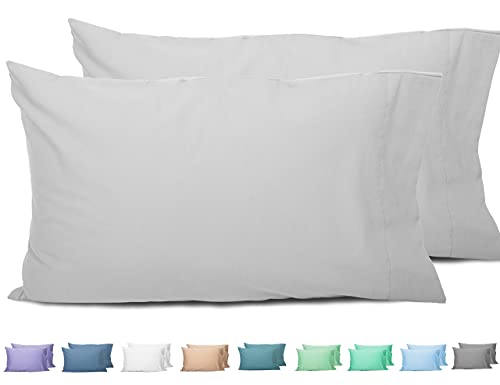 Sunflower King Pillowcases Set of 2, 100% Cotton King Pillow Cases 2, 20×40 inches Ash, Soft and Breathable