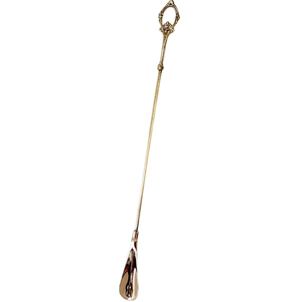 Calzascarpe a manico lungo, Calzascarpe Manico Lungo Art. Sollevatore Decorazione in Ottone a Rilievo Oro 61x5cm