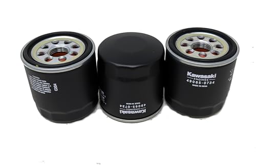 Kawasaki 49065-0734 Oil Filter Fits 49065-7010 49065-0724 OEM- 3 Pack