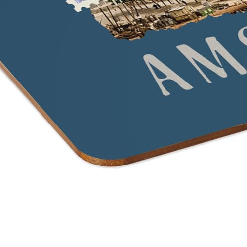 Set de table en liège bleu grand format contre les rayures de table en bois