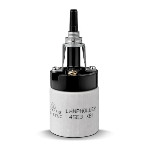 E26 Porcelain Lamp Socket with Rotary Knob Switch - High Temperature Resistance, UL Listed, 250V 250W for Safe Lighting Replacements (1 Pack)