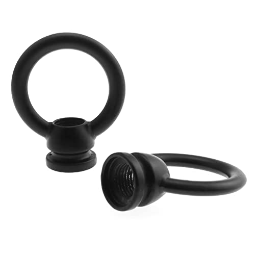 Image of E-outstanding 2pcs 36x43mm M10 Thread Ring Shape Female Loop Eye Nut Hardware Ring Shaped Eye Bolt for Hanging Lamp Chandelier, Black