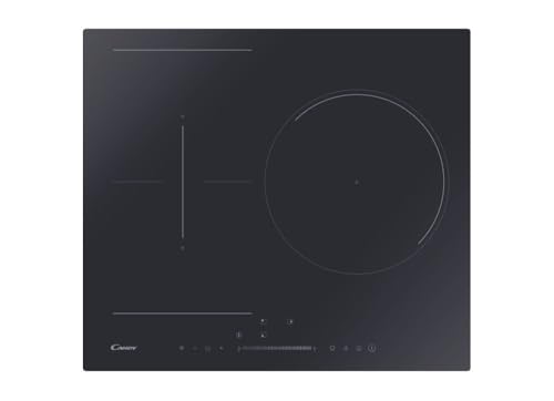 Candy CTPS63SCTTWIFI/1 - Placa de inducción de 60 cm, 3 fuegos, 7400 W, negro, 9 niveles de potencia, 3 Boosters, temporizador, controles táctiles monoslider, seguridad infantil