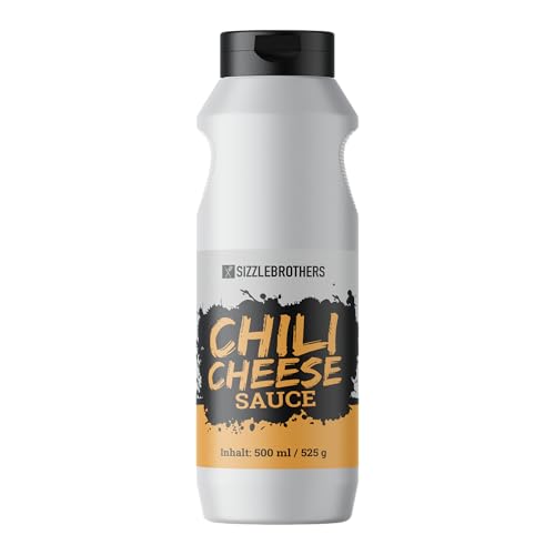 Chili Cheese Sauce - 500 ml | Cremige Käsesauce mit pikanter Chili-Note | Perfekt zu Burgern, Nachos & Pommes | SizzleBrothers BBQ-Dip