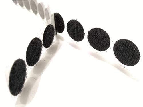 Image of Hook and Loop Self Adhesive Back Coin Fasteners, 19 mm Color Black (100 Set)