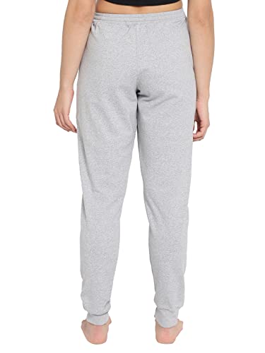 Image of Clovia Women's Chic Basic Cuffed Joggers Pyjama in Grey