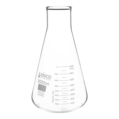 Fiole Erlenmeyer 2000 ml EISCO col large pour laboratoire et chimie