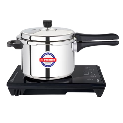 Image of Premier Comfort Stainless Steel Sandwich Bottom Pressure Cooker (5l) Durable And Rust-resistant, Safety Features, Easy To Clean, Ideal For Fast And Even Cooking, Perfect For Modern Kitchens