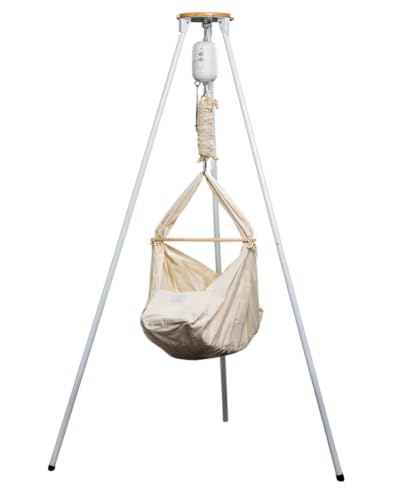 LamaNap® Federwiege Komplettset MILOON inkl. Motor | mit Timer & Dauerlaufend | individuell einstellbare Schwingungen | ab 3kg bis 15kg | Schwingend Schlafen | Beige