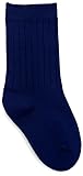 CLASSROOM Big Boys' Uniform Rib Crew Socks - 3 Pack, Dark Navy, Medium
