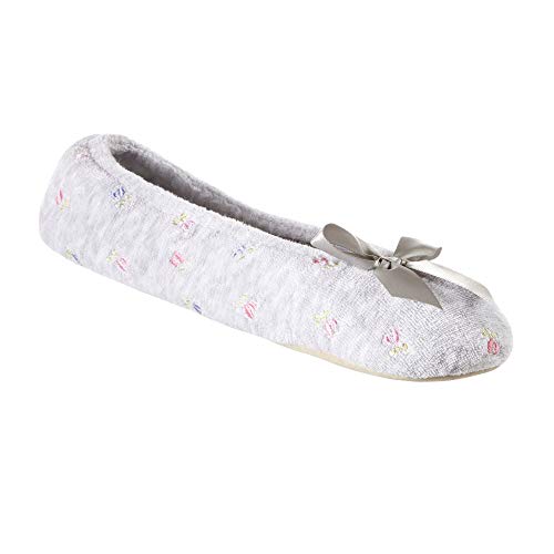 Image of isotoner Women's Embroidered Terry Ballerina Slippers