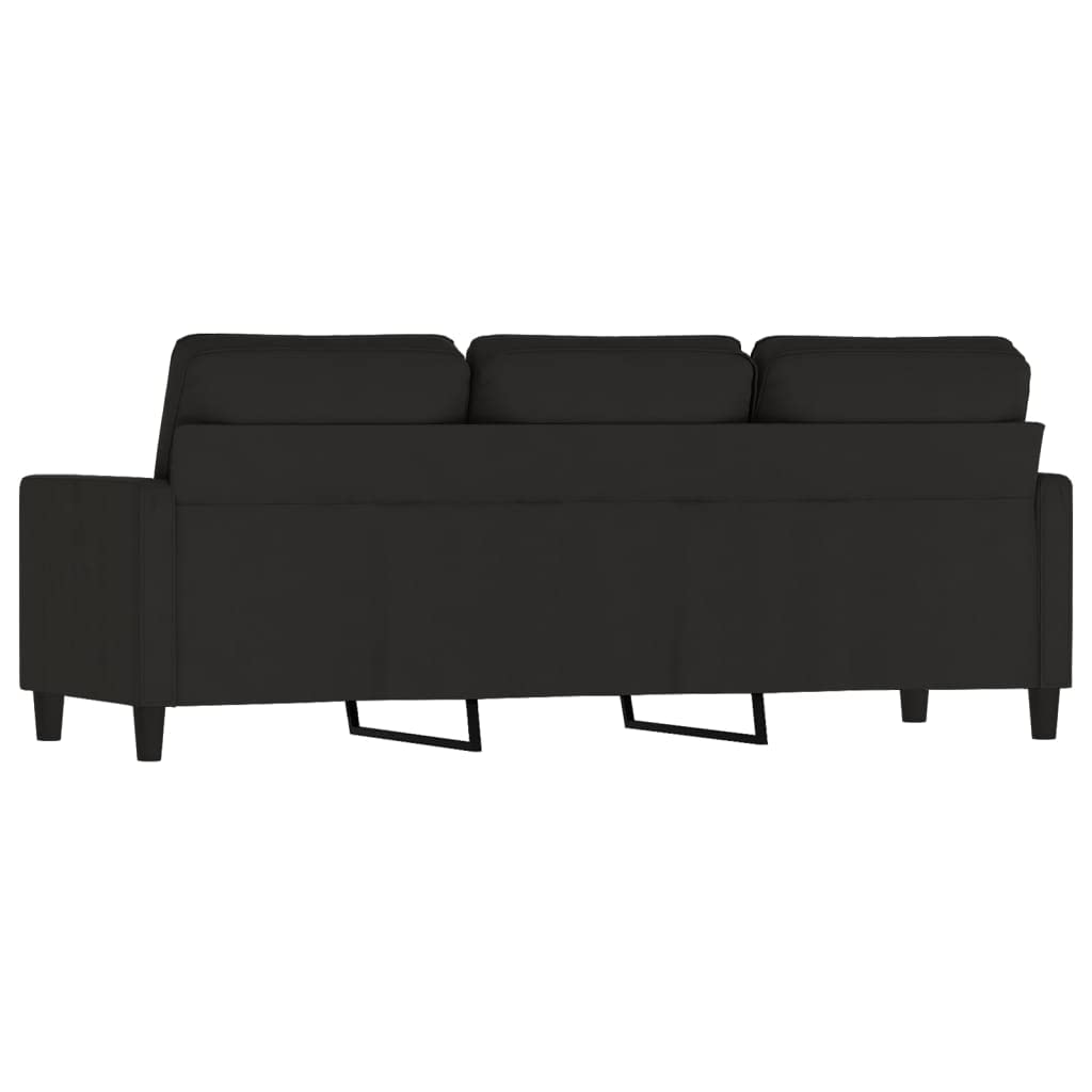 vidaXL Divano a 3 Posti Nero 180 cm in Velluto