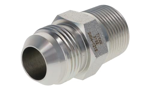Image of HYDRAULICS DIRECT 2404-10-06 | 5 /8 inch Male JIC (7 /8 inch-14 Thread) x 3 /8 inch NPTF Male, Straight Steel Flare Tube Hydraulic Fitting