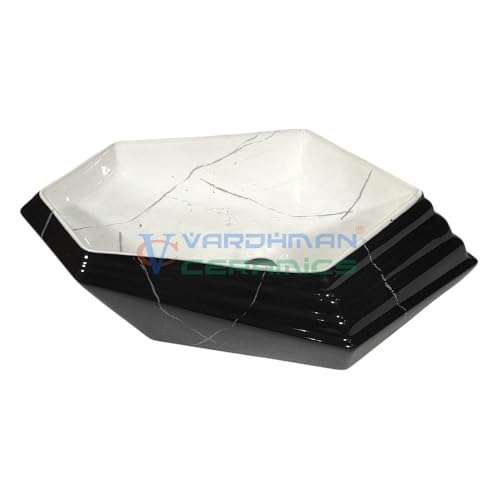 Image of Designer Wash Basin Table Top Over Counter Vessel Sink Glossy Finish White Sink for Bathroom (22 x 15 x 5.5 Inch -1)