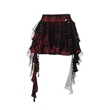 Asymmetrical hem with layered tulle and button accents for a dramatic look.