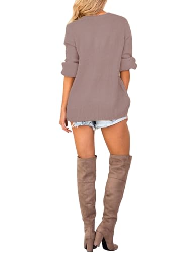 Image of LookbookStore Women's Knit Long Sleeve Faux Wrap Surplice V Neck Sweater Top