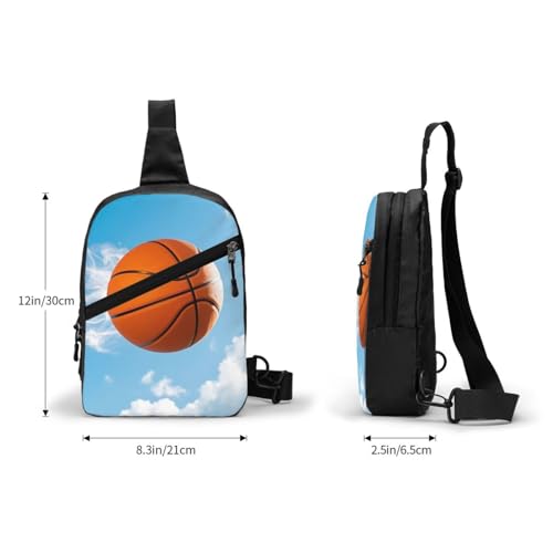 Basketball in the Air Print Men's and Women's Foldable Crossbody Bag,Sports Crossbody Bags,and Daily Chest Bags 5