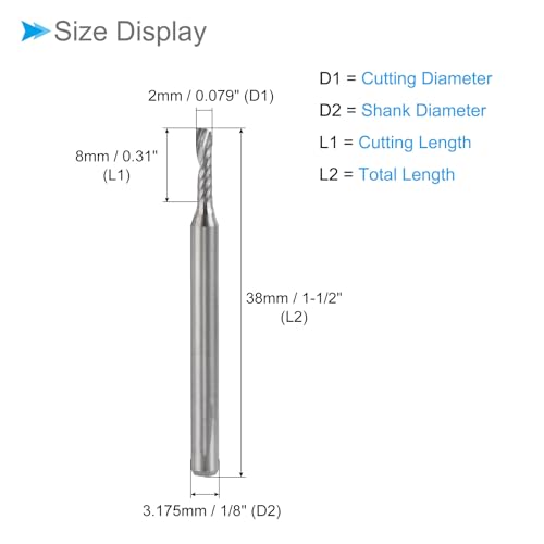 CoCud Spiral End Mills, 1/8