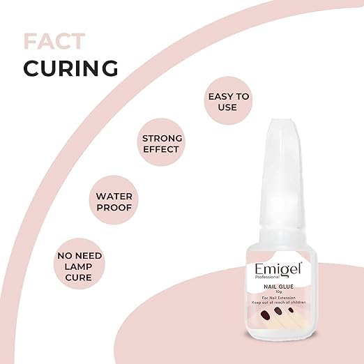 Coslifestore Nail Glue with Brush, 10g Each, Pack of 2 1