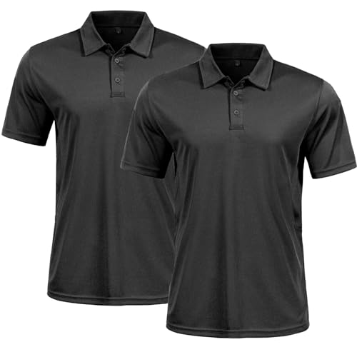 GYMELITE Men's Golf Polo Shirt Short & Long Sleeve Polo Shirts Dry Moisture Wicking Performance Outdoor Casual Collar Shirt
