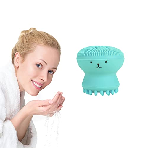 MOUMOUTEN Gesichtsreinigungsbürste Ultrahygienisches Silikon, Silikon wasserdichtes Gesichtsmassagegerät Peeling Fettreinigungsbürste Gesichtsreinigungsbürste Reinigungsbürste silikon(Grün