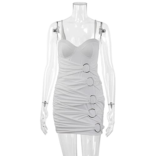 Sexy Dresses For Women Plus Size Dress Halter With Chest Pad Hip Dress Sexy Dress Fashionable Temperament Slim Dress White #TOP6