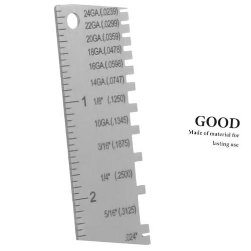 OUNONA 2pcs Herramienta de Medición de Alambre en Acero Inoxidable para Evaluación Precisa de Grosor Diseño Doble Cara para Soldadura y Verificación de Material y Calibrador Portátil miniatura 7