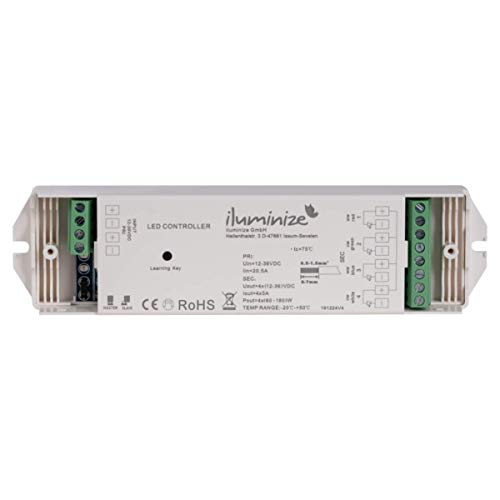 iluminize LED Controller, 750 Hz (flicker-free), 4 x 5 A, for white/duo-white/RGB/RGB+W/RGBW LEDs, 12 V-36 V constant voltage - Image 3