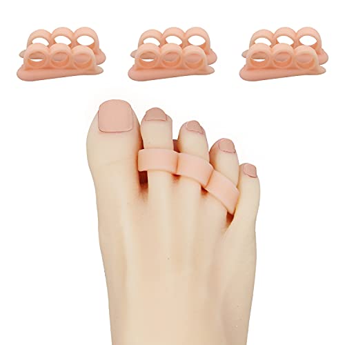 Zinyakon Silicone Toe Spacers, 10 Packs of Toe Separators for Overlapping Toe, Gel Toe Straightener for Women and Men, Relieve Foot Pain Causing by Hammer Toe, Calluses, Blisters