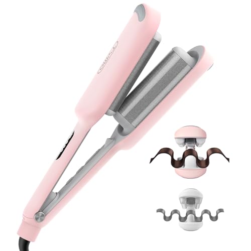 Curling Iron Hair Crimper Waver - TYMO ROVY Beach Waves Curling Wand, Ionic Deep Waver Hair Curler...