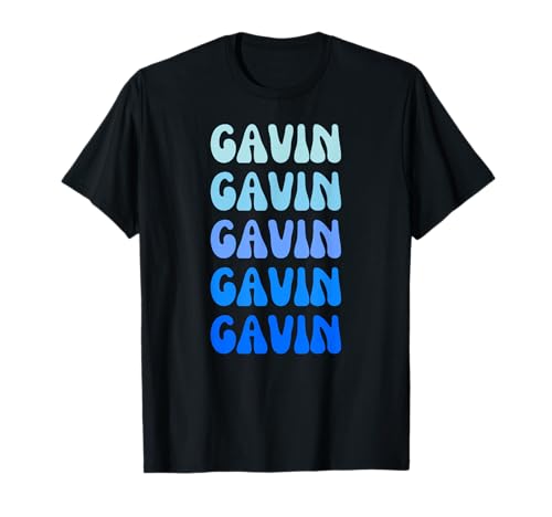 Gavin retro name stack design maglietta