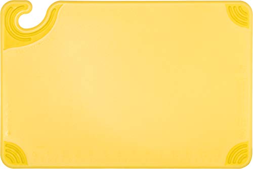 San Jamar Saf-T-Grip Plastic Cutting Board With Safety Hook, 12" x 18" x 0.5", Assorted Colors, (Set of 6) - Image 3