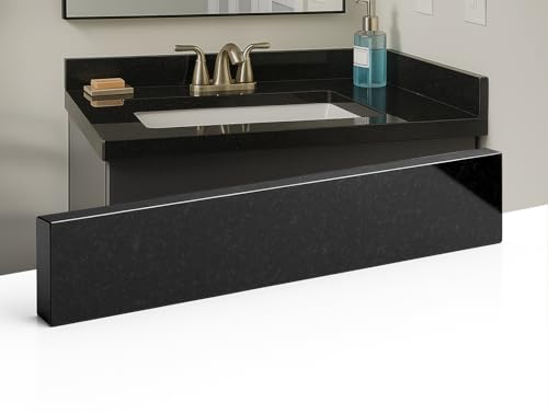 Image of Bathroom Vanity Sink Backsplash /Sidesplash (Absolute Black Granite, 4 inch x 48 inch)