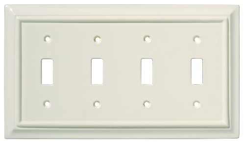 BRAINERD 126450 Wood Architectural Quad Toggle Switch Wall Plate / Switch Plate /