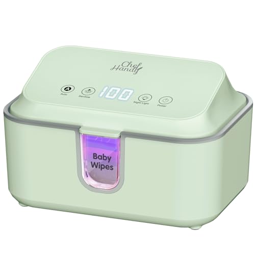 Image of Chefhandy Baby Wipe Warmer, Wipe Warmer and Baby Wet Wipes Dispenser with UV Light Sanitizer,Baby Wipes Warmer for Babies,3 Heat Modes,Night Light,Heating Silence,Large Capacity Wipes Warmer (Green)