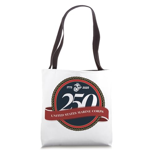 Bolso tote con sello del 250.o aniversario del Cuerpo de Marines de Estados Unidos miniatura 1