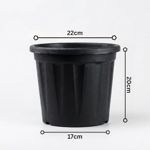 Image of 9 Inch Heavy Duty Plastic Planter | Grower Pot /Garden Pot for Home & Garden (Black) (Pack of 1)
