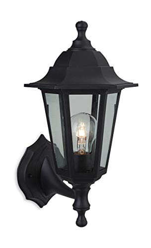 Firstlight - Lámpara de Pared Tipo Farol (USA Bombillas E27 de 60 W, IP44), Color Negro
