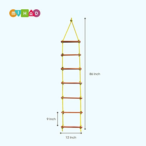 Image of Rope Climbing Ladder Indoor /Outdoor for Kids - Kid Ladder for 4 to 10 Years (Yellow)