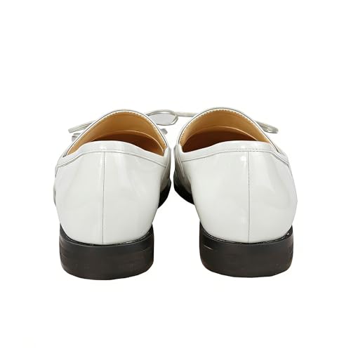 Image of LEMUTISME Women Tassel Bow Penny Loafers Slip On Low Flat Heel Dress Shoes