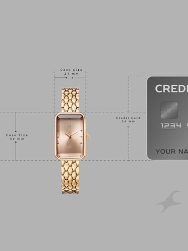 Image of Fastrack Vyb Aurora with Quartz Analog Rose Gold Dial Rose Gold Alloy Strap Watch for Girls - FV60128WM02W