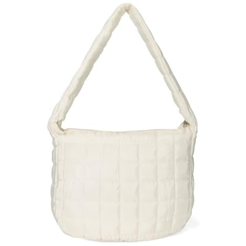 YFGBCX Quilted Tote Bags for Women Lightweight Padding Shoulder Bag Down Cotton Padded Lattice Crossbody Bag Zip Closure Cover