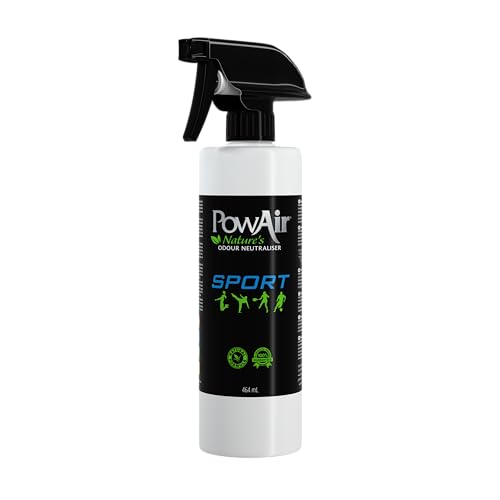 PowAir Spray para eliminar olores deportivos, fórmula enzimática de doble acción, elimina los olores orgánicos de equipos deportivos y ropa, 464 ml PowAir Spray para eliminar olores deportivos, fórmula enzimática de doble acción, elimina los olores orgánicos de equipos deportivos y ropa, 464 ml