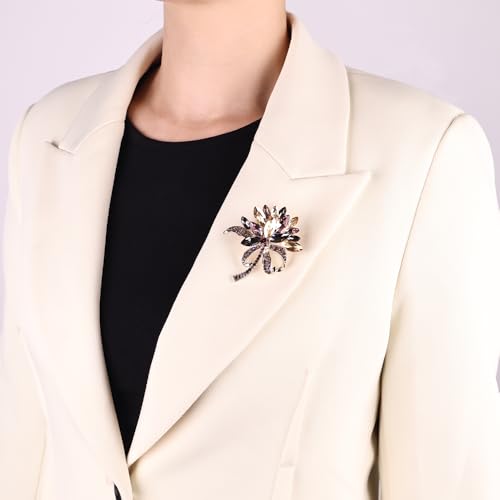 Image of Dainty Brooch Pin for Women, Rhinestone Scarf Shawl Costume Brooches and Pins Flower Boutonniere Hat Bag Suit Dress Accessories Pearl Brooches Lapel Pins