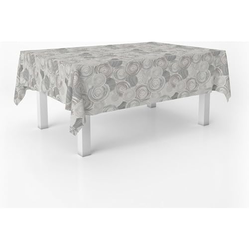 ECOMMERC3 | Mantel Hule Mesa Rectangular Tamaño 100x140 cm - Estilo, Durabilidad y Fácil Limpieza para tu Mesa - Mantel Hule Antimanchas e Impermeable - Circle Gris