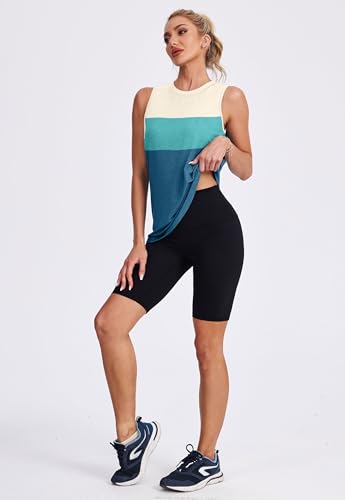 Image of Womens Workout Tank Tops Lightweight Sleeveless Shirts for Women Loose Fit Tops for Athletic Running Tennis Yoga