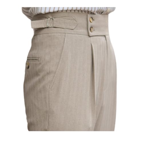 Men's Slim Fit Suit Dress Pants Expandable Waist Classic Casual Trousers for Suits