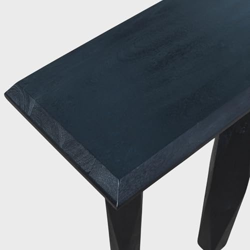 Image of Gharaana Magnum Wooden Console Table, Bold Black, 121.9x30.5x76.2 cm, 6-Leg Sculptural Design